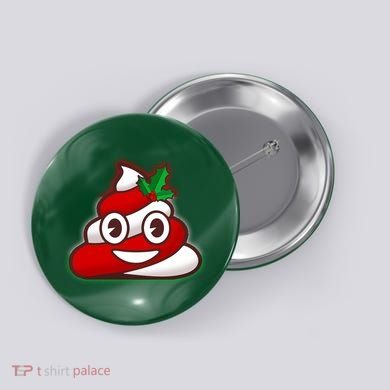 Funny Christmas Poop Emoji Button