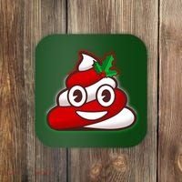 Funny Christmas Poop Emoji Coaster thumb 0