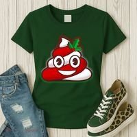 Funny Christmas Poop Emoji Women's T-Shirt thumb 3