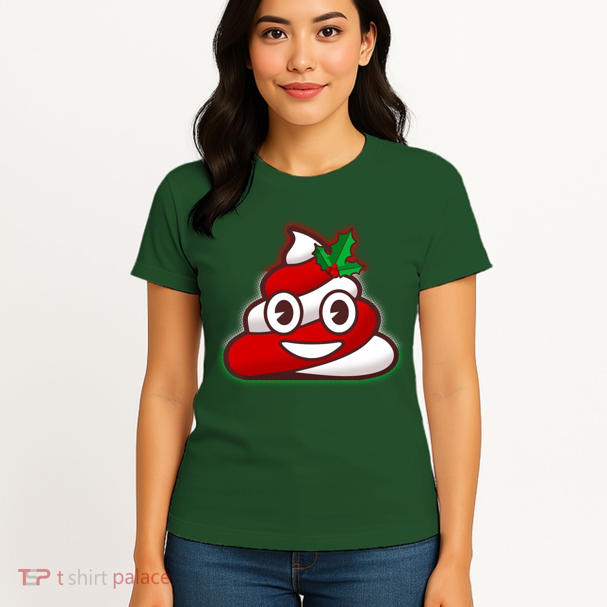 Funny Christmas Poop Emoji Women's T-Shirt