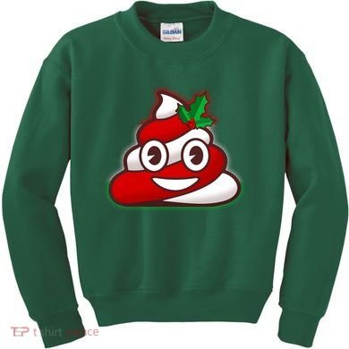 Funny Christmas Poop Emoji Kids Sweatshirt