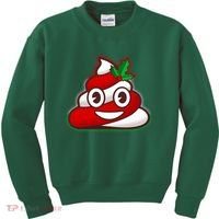 Funny Christmas Poop Emoji Kids Sweatshirt thumb 0