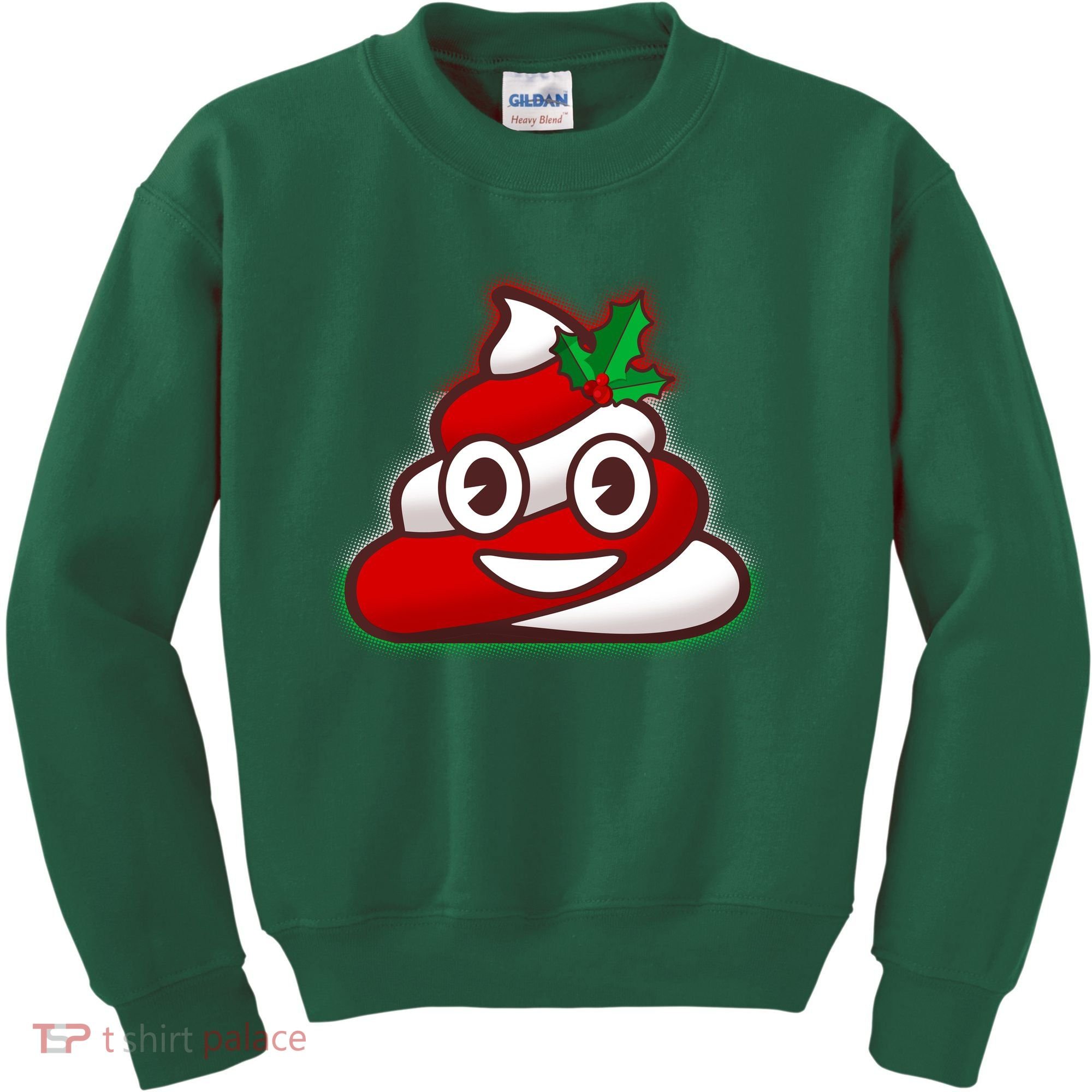 Funny Christmas Poop Emoji Kids Sweatshirt