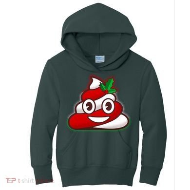 Funny Christmas Poop Emoji Kids Hoodie