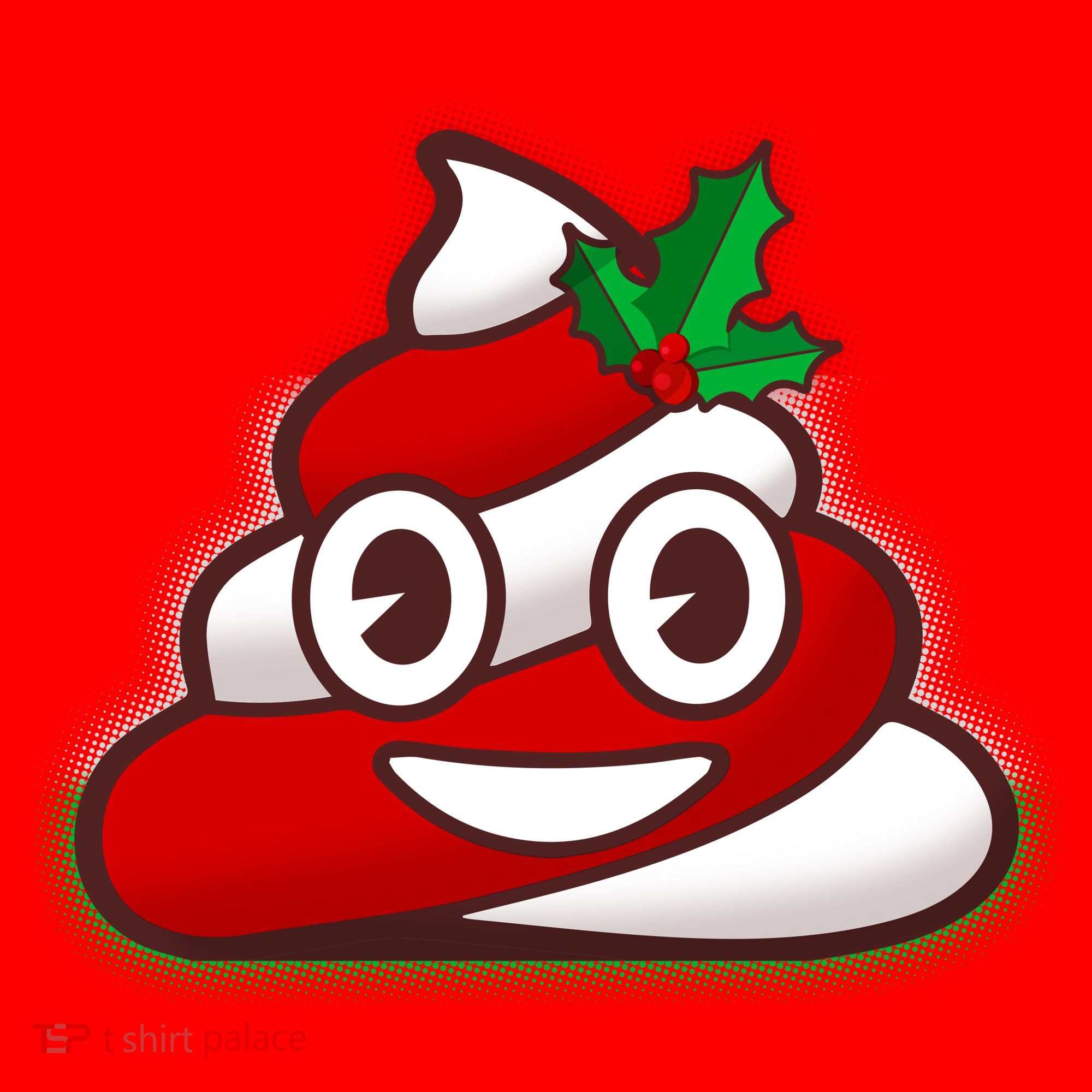 Funny Christmas Poop Emoji Santa Hat