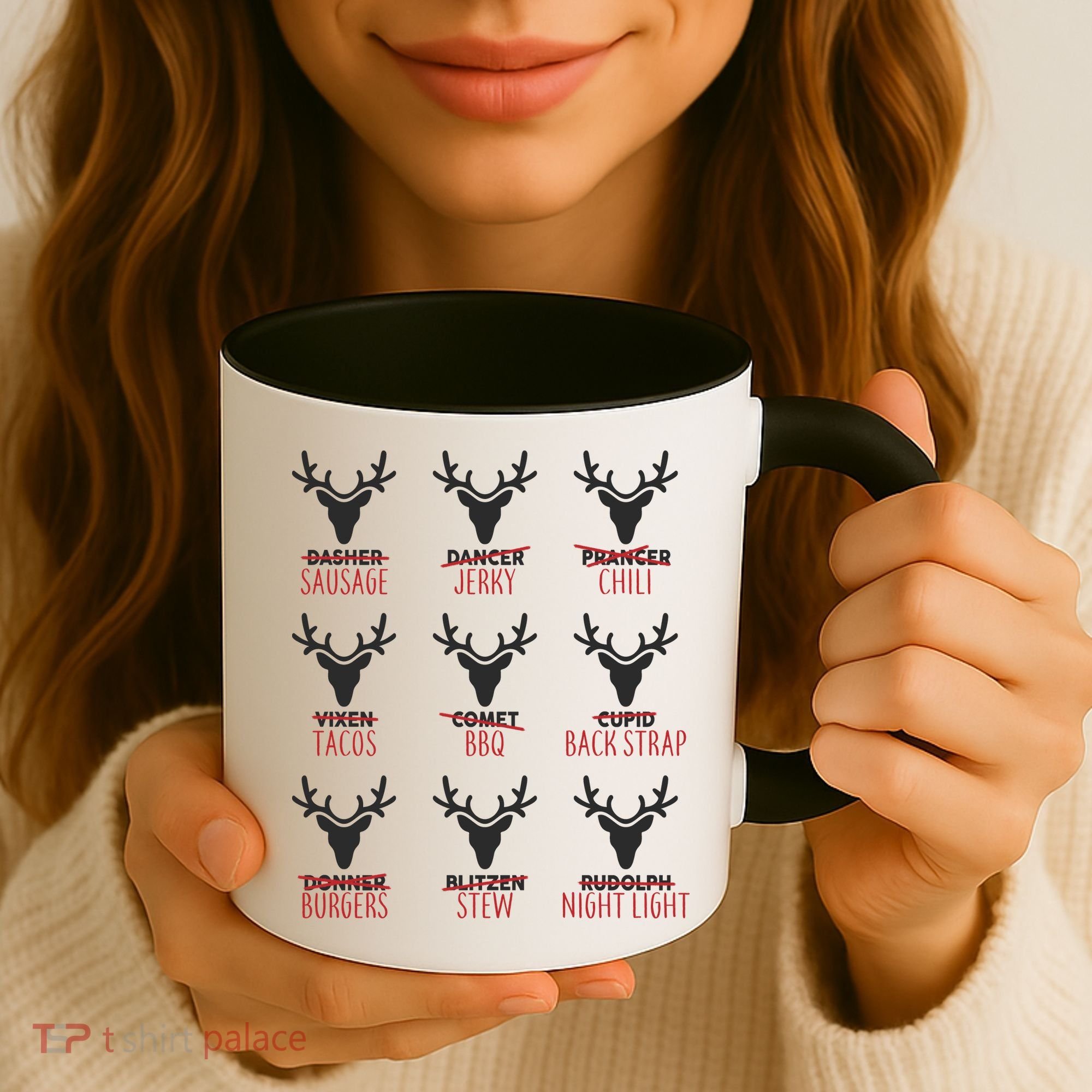 Funny Christmas Reindeer Names Coffee Mug