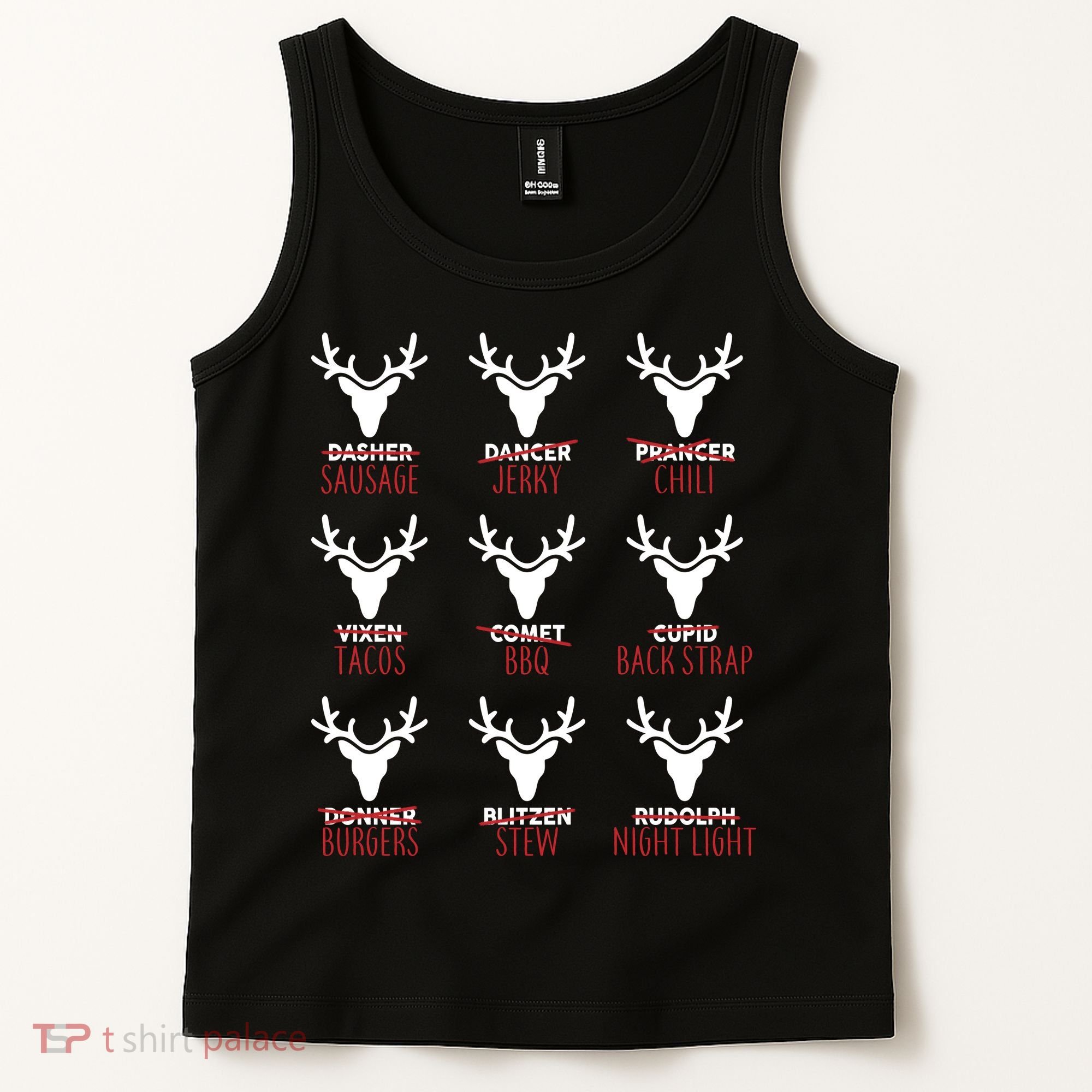 Funny Christmas Reindeer Names Tank Top