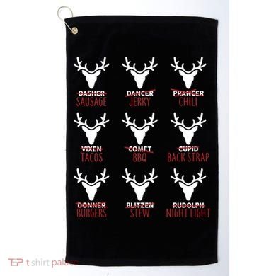 Funny Christmas Reindeer Names Golf Towel