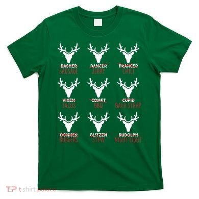 Funny Christmas Reindeer Names T-Shirt