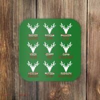 Funny Christmas Reindeer Names Coaster thumb 0