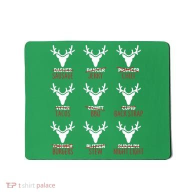 Funny Christmas Reindeer Names Mousepad