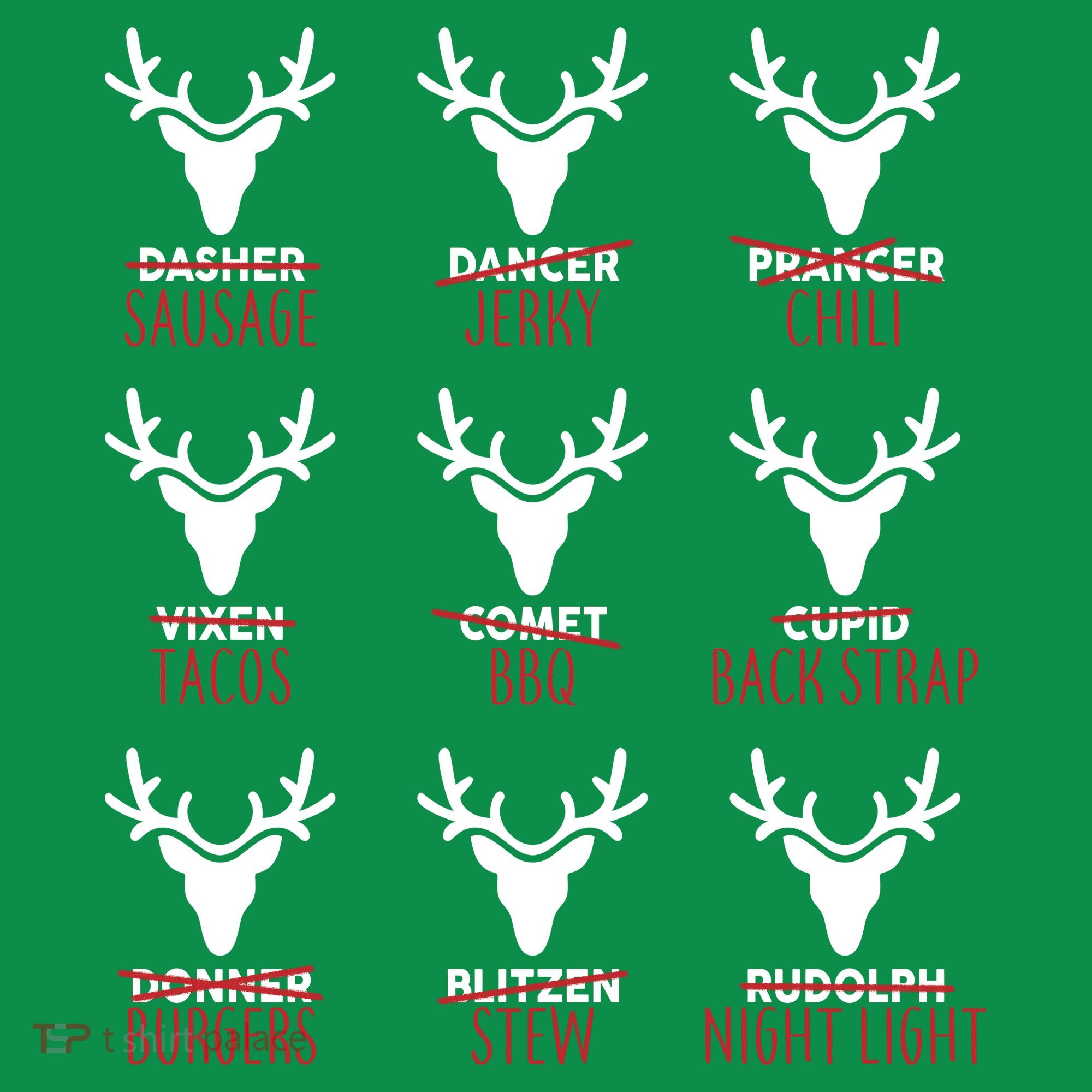 Funny Christmas Reindeer Names Mousepad