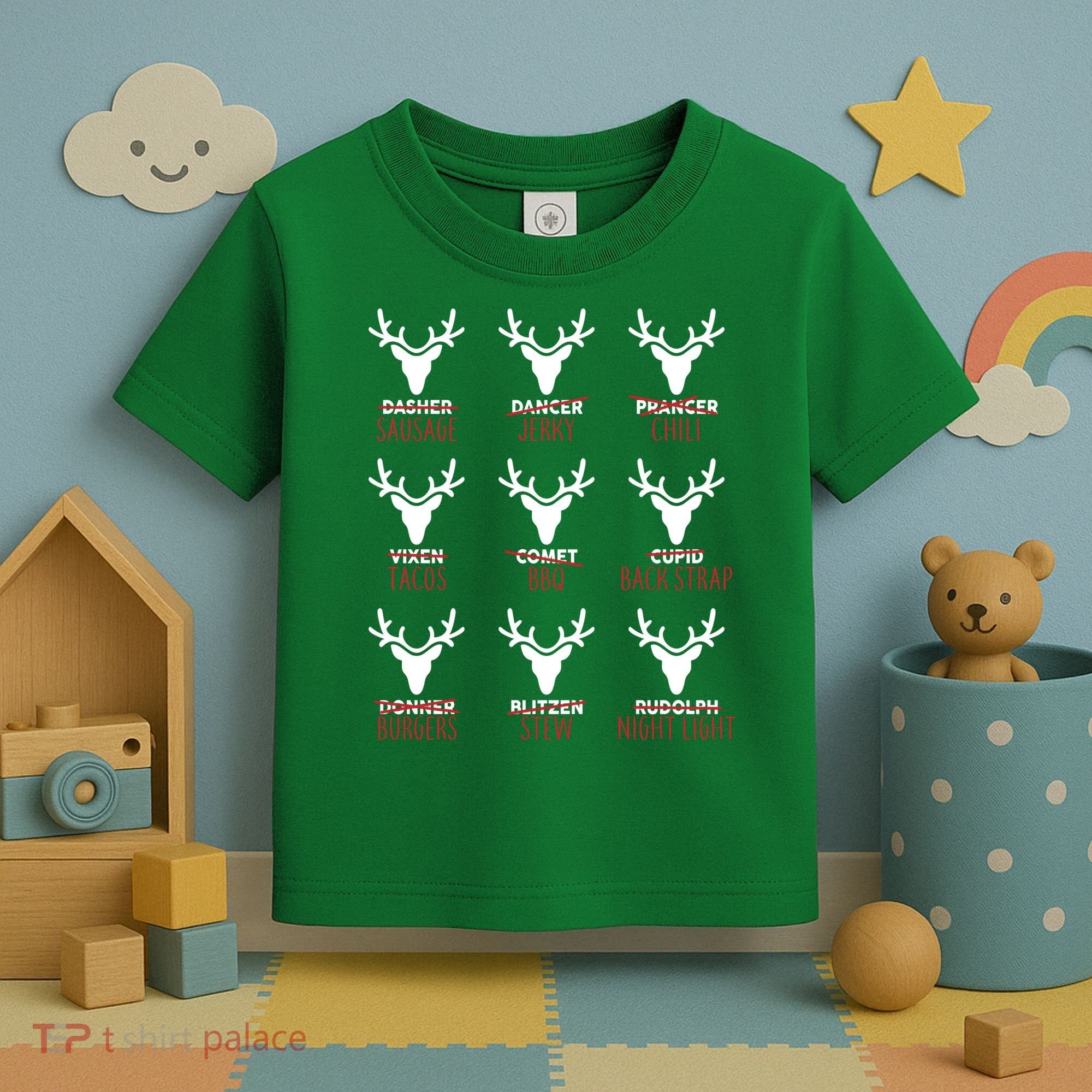 Funny Christmas Reindeer Names Toddler T-Shirt