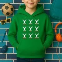 Funny Christmas Reindeer Names Kids Hoodie thumb 2