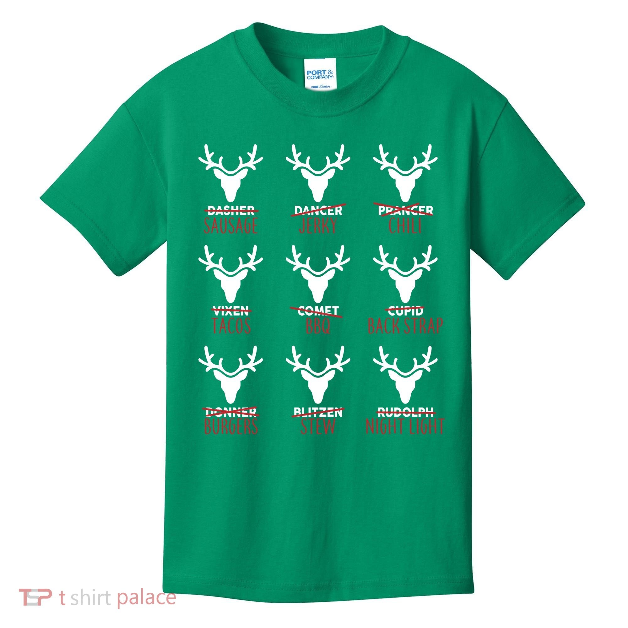 Funny Christmas Reindeer Names Kids T-Shirt