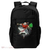 Funny Christmas Santa Riding Shark Backpack thumb 0