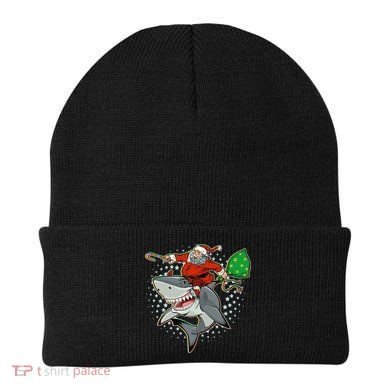 Funny Christmas Santa Riding Shark Beanie