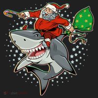 Funny Christmas Santa Riding Shark Tumbler thumb 3