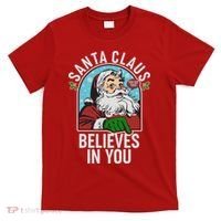 Funny Christmas Vintage Santa Claus Believe In You T-Shirt thumb 0