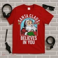 Funny Christmas Vintage Santa Claus Believe In You T-Shirt thumb 5