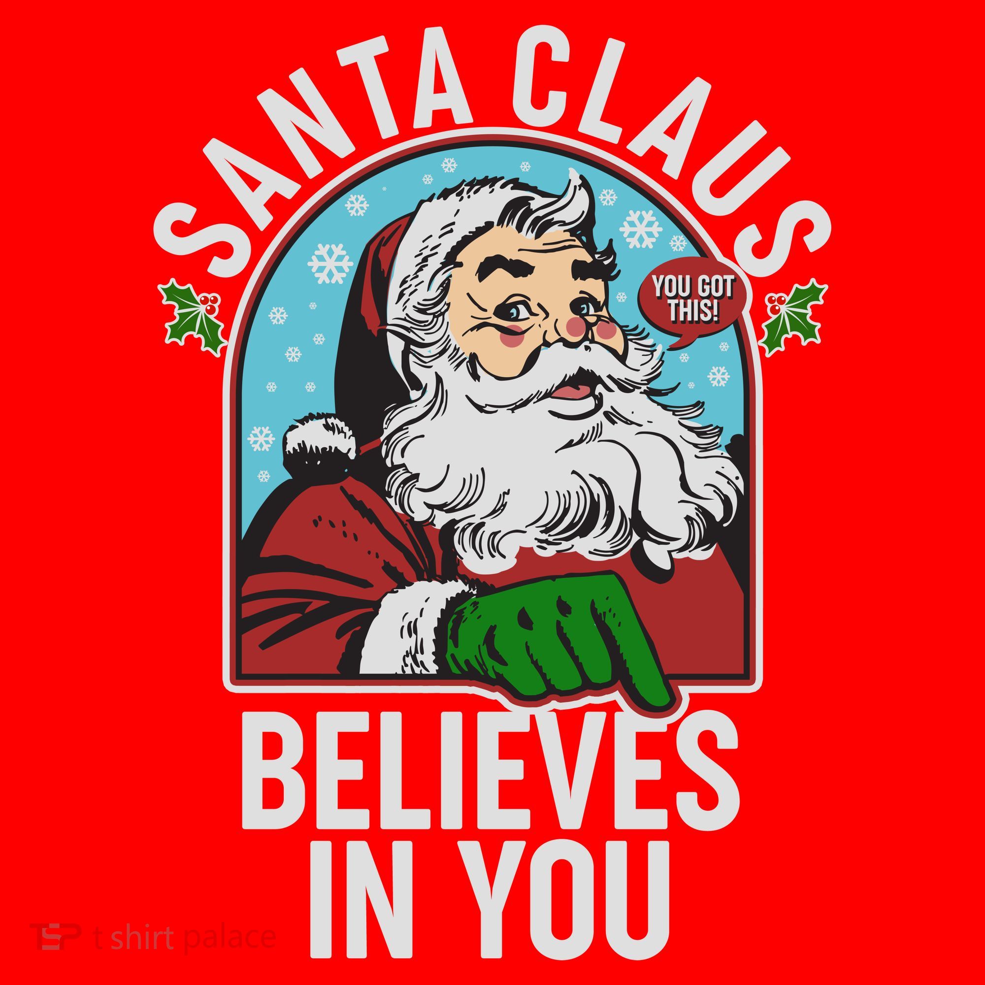 Funny Christmas Vintage Santa Claus Believe In You T-Shirt