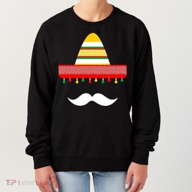 Funny Cinco De Mayo Mexican Hat Sombrero Mustache Women's Sweatshirt