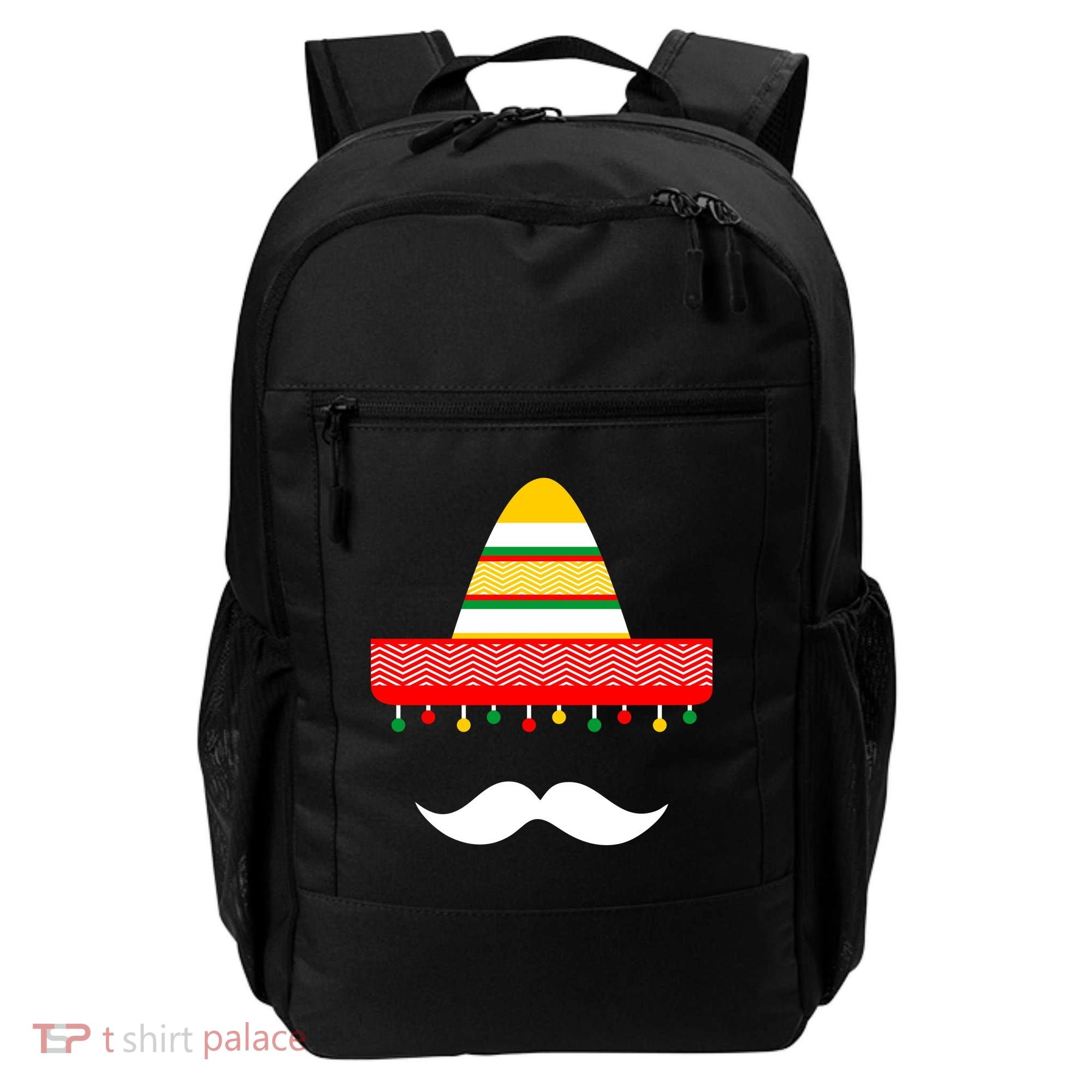 Funny Cinco De Mayo Mexican Hat Sombrero Mustache Backpack