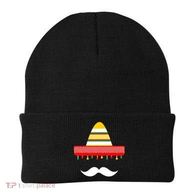 Funny Cinco De Mayo Mexican Hat Sombrero Mustache Beanie