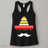 Funny Cinco De Mayo Mexican Hat Sombrero Mustache Women's Tank Top thumb 3