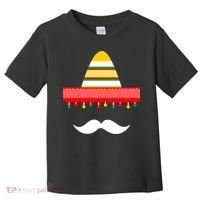 Funny Cinco De Mayo Mexican Hat Sombrero Mustache Toddler T-Shirt thumb 0