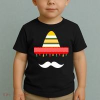 Funny Cinco De Mayo Mexican Hat Sombrero Mustache Toddler T-Shirt thumb 2