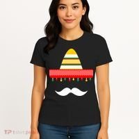 Funny Cinco De Mayo Mexican Hat Sombrero Mustache Women's T-Shirt thumb 4