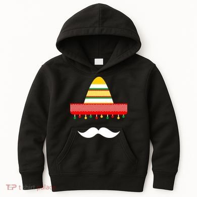 Funny Cinco De Mayo Mexican Hat Sombrero Mustache Kids Hoodie