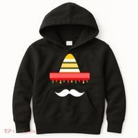 Funny Cinco De Mayo Mexican Hat Sombrero Mustache Kids Hoodie thumb 0