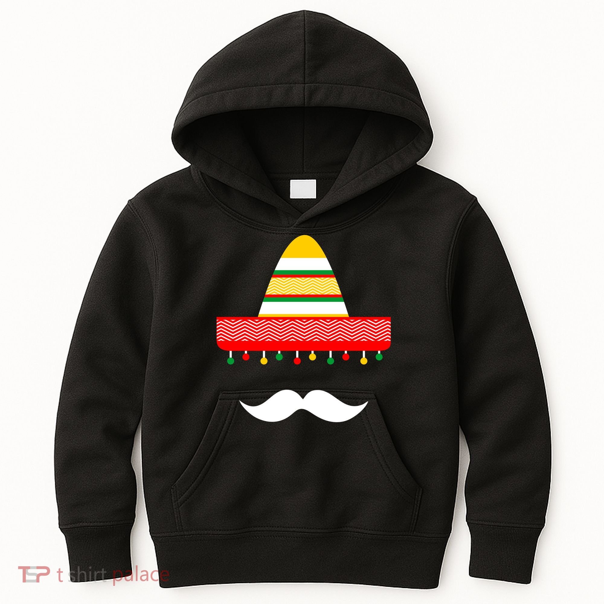 Funny Cinco De Mayo Mexican Hat Sombrero Mustache Kids Hoodie