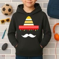 Funny Cinco De Mayo Mexican Hat Sombrero Mustache Kids Hoodie thumb 2