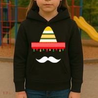 Funny Cinco De Mayo Mexican Hat Sombrero Mustache Kids Hoodie thumb 3