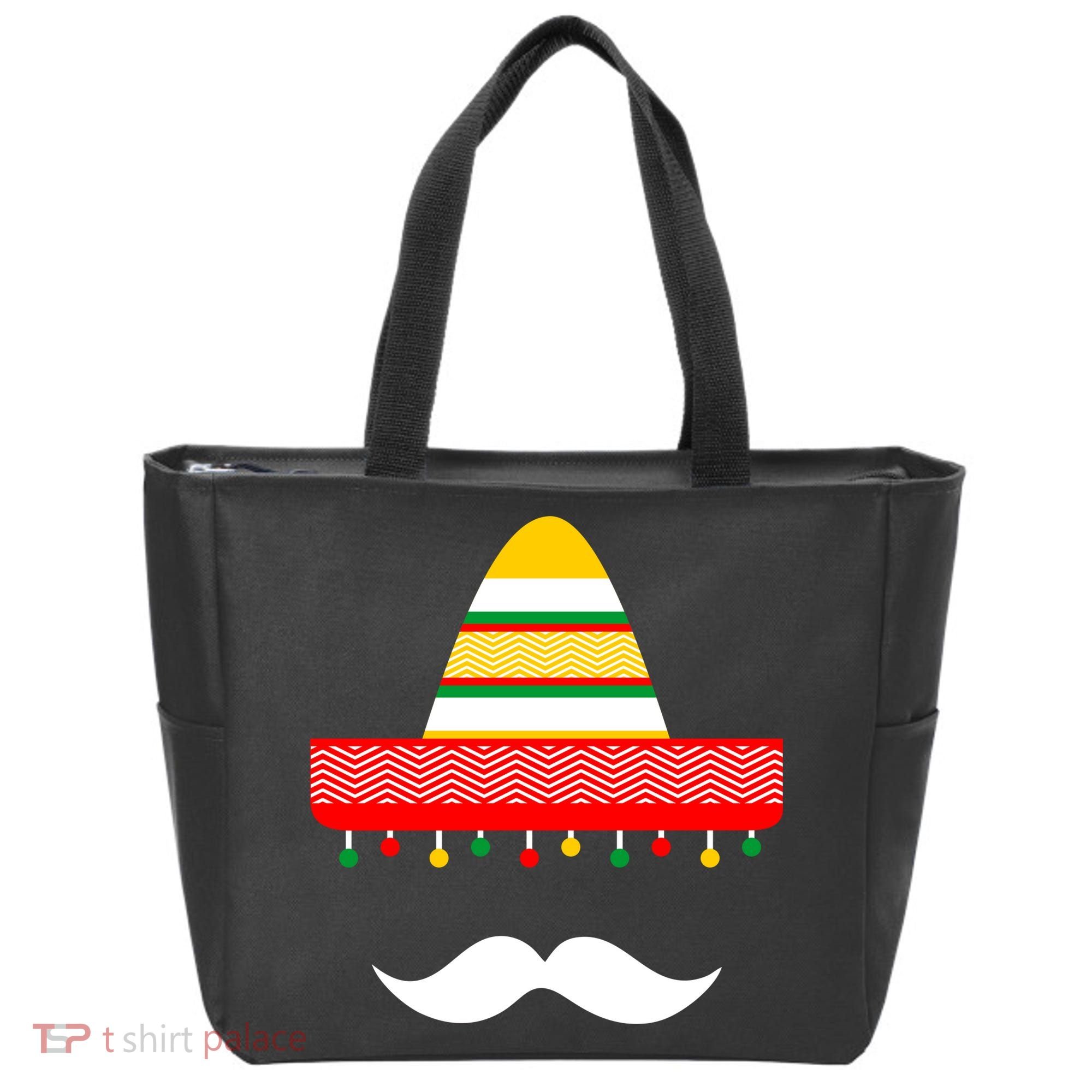 Funny Cinco De Mayo Mexican Hat Sombrero Mustache Tote Bag