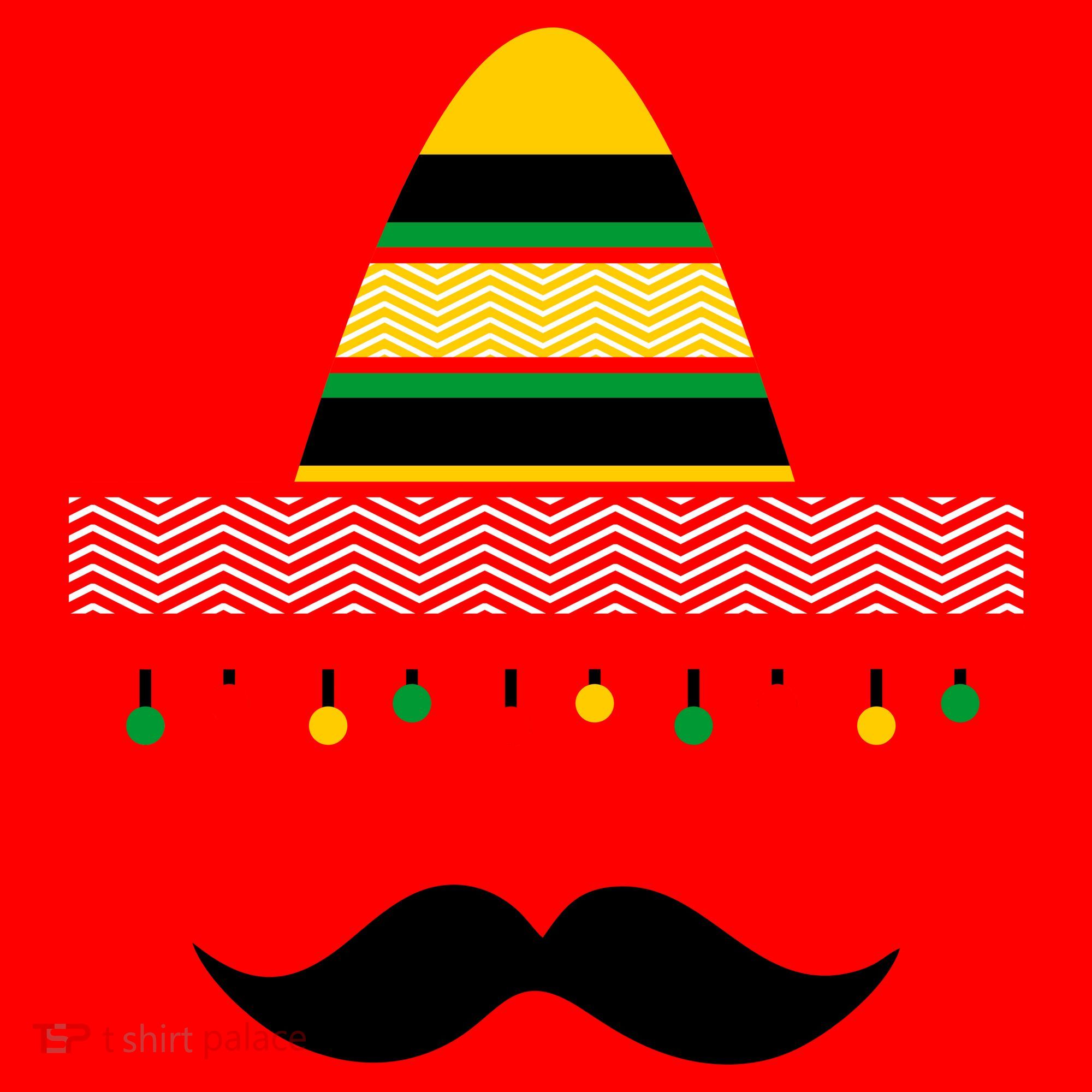 Funny Cinco De Mayo Mexican Hat Sombrero Mustache Santa Hat