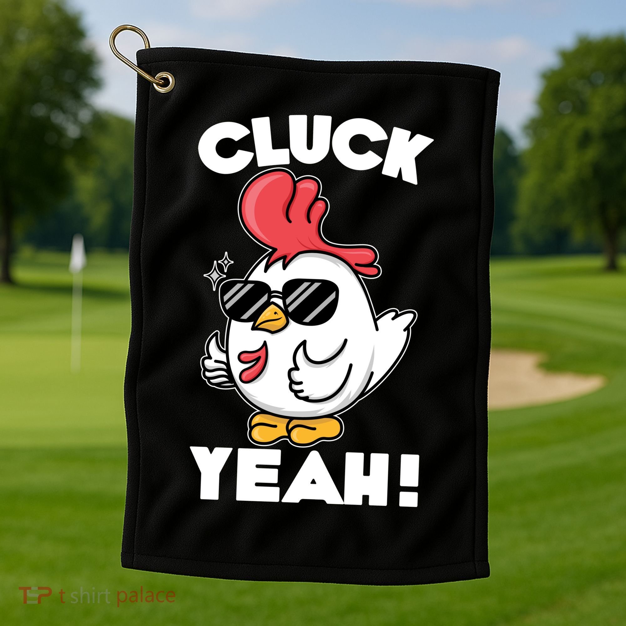 Funny Cluck Yeah! Cool Chicken Golf Towel