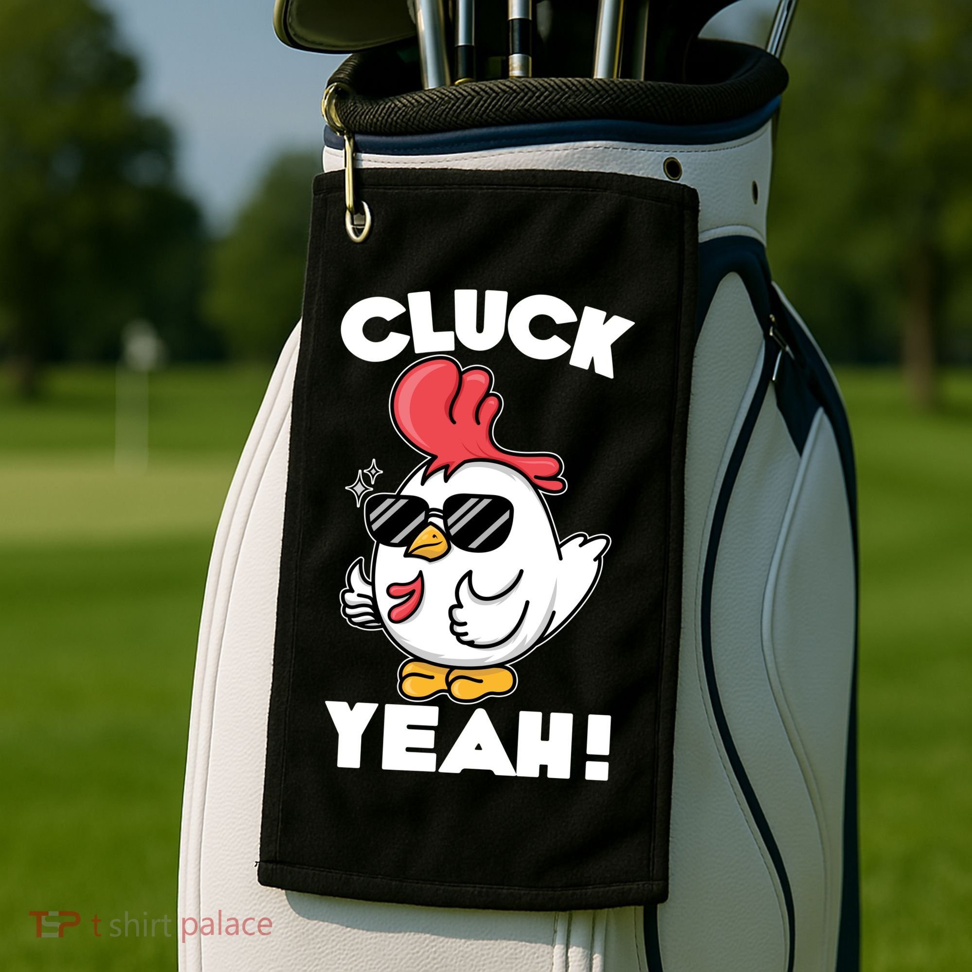 Funny Cluck Yeah! Cool Chicken Golf Towel