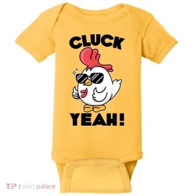 Funny Cluck Yeah! Cool Chicken Baby Bodysuit