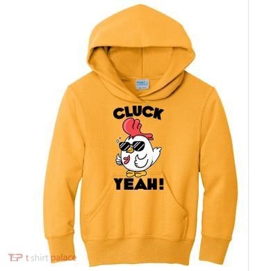 Funny Cluck Yeah! Cool Chicken Kids Hoodie