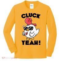 Funny Cluck Yeah! Cool Chicken Kids Long Sleeve Shirt thumb 0