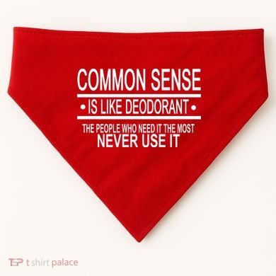 Funny Common Sense Sarcastic Meme USA-Made Doggie Bandana