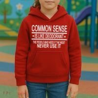 Funny Common Sense Sarcastic Meme Kids Hoodie thumb 3