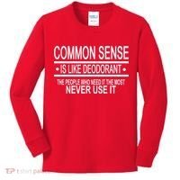 Funny Common Sense Sarcastic Meme Kids Long Sleeve Shirt thumb 0