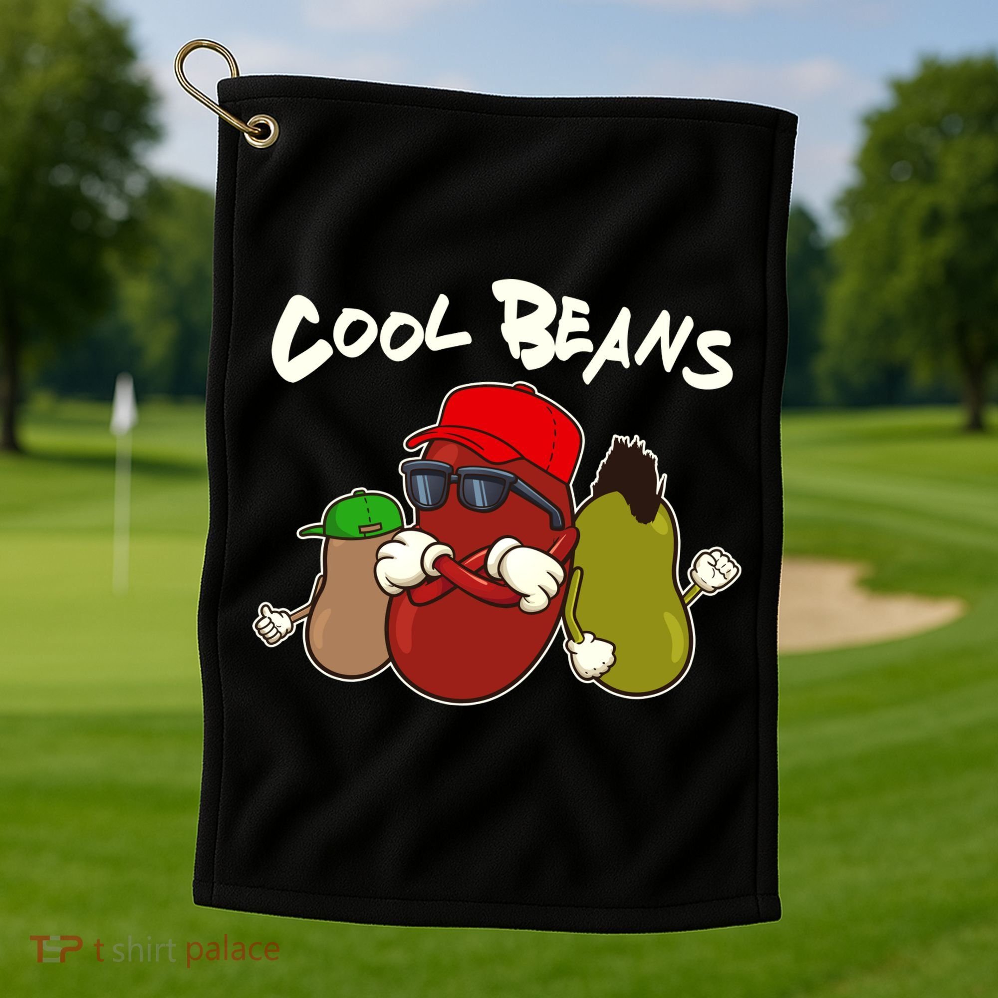 Funny Cool Beans Golf Towel
