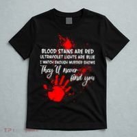 Funny Creepy Blood Stains Are Red Poem T-Shirt thumb 5