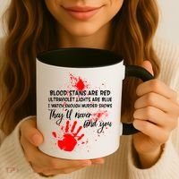 Funny Creepy Blood Stains Are Red Poem Coffee Mug thumb 3